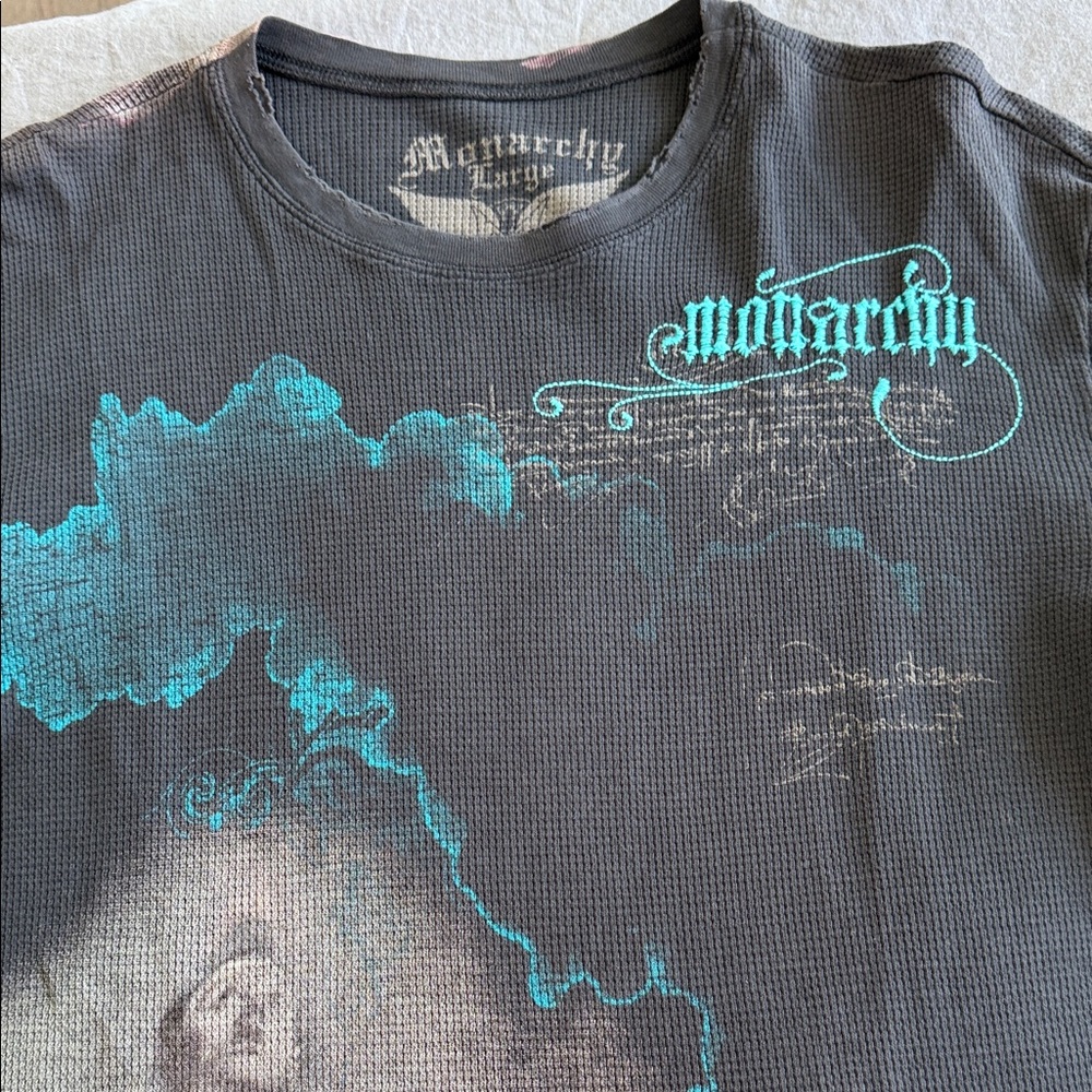Monarchy Graphic Long Sleeve Shirt - Size USA Large - L | unique piece - Picture 3 of 8